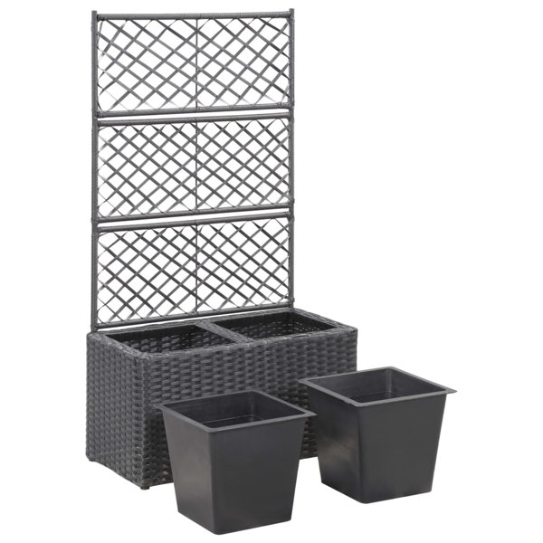 Freeport Park Newsome Rattan Planter Box with Trellis & Reviews